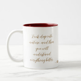 Taza Bicolor Look Deep Into Nature Einstein Quote Mug