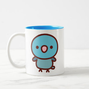 Taza Bicolor Loriculo del Pacífico hembra azul