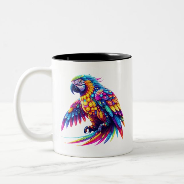 Taza Bicolor Loro colorido (Izquierda)