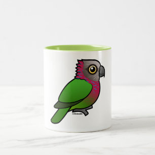 Taza Bicolor Loro de la Rojo-fan de Birdorable