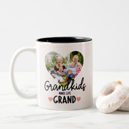 Taza Bicolor Los abuelos dan a Nana Papa el nombre de la foto d