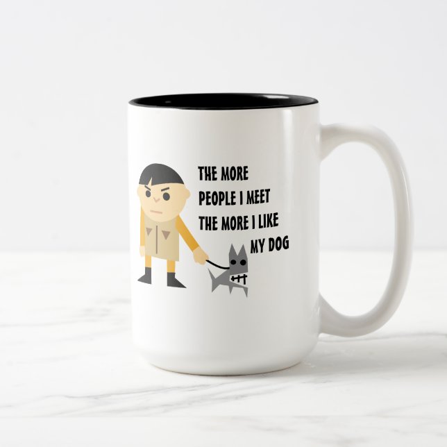 Taza Bicolor Los amantes del perro graciosos (Derecha)