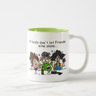 Taza Bicolor Los amigos no dejan el vino de los amigos