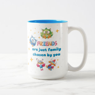 Taza Bicolor Los Amigos Son Solo La Familia Elegida Por Usted