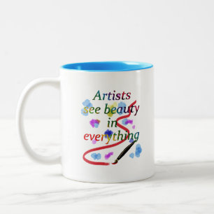 Taza Bicolor Los artistas ven belleza en todo