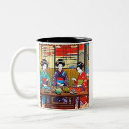 Taza Bicolor Los bebedores de té