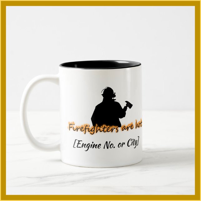 Taza Bicolor Los bomberos están calientes (Bookmark my store! https://www.zazzle.com/store/capricepetit)