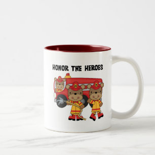 Taza Bicolor Los bomberos honran las camisetas y los regalos de