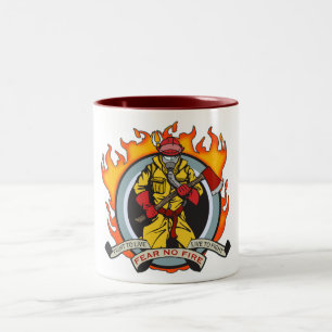 Taza Bicolor Los bomberos no temen ningún fuego
