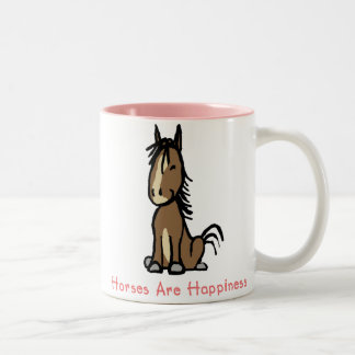 Taza Bicolor Los Caballos Son Felicidad