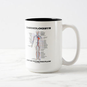 Taza Bicolor Los Cardiólogos Simplemente Van Con El Flujo (Circ
