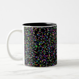Taza Bicolor Los círculos coloridos burbujan en un patrón único