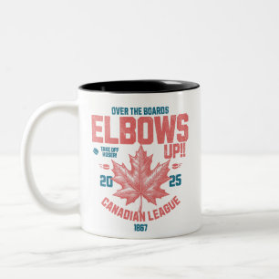 Taza Bicolor ¡Los codos arriba! Sobre el hockey de la liga cana