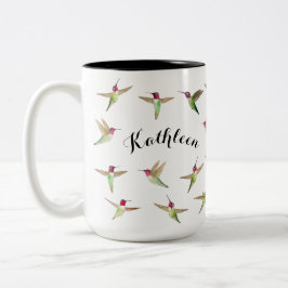 Taza Bicolor Los colibríes de la personalizado Anna