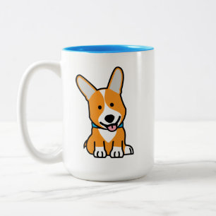 Taza Bicolor Los Corgis del Corgi persiguen el Pembroke feliz