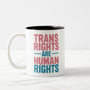 Taza Bicolor Los derechos transgénero son el orgullo transgéner