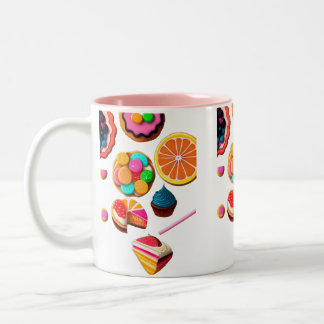 Taza Bicolor "Los dulces Kawaii Sip en dulzura y cortesía