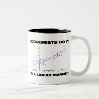 Taza Bicolor Los economistas lo hacen de una manera linear (la
