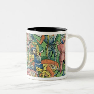 Taza Bicolor Los éxodos 17 8-15 Aaron y Hur apoyan las manos d