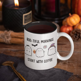 Taza Bicolor Los fantasmas de Halloween de otoño personalizados