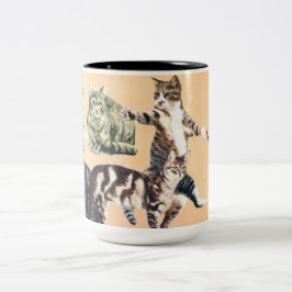 Taza Bicolor Los gatos van a jugar