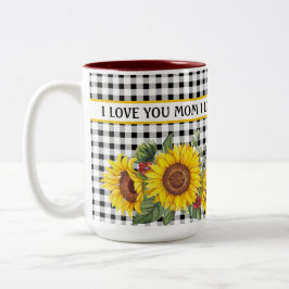 Taza Bicolor Los Girasoles De Gingham Negra Crean Tu Propia Fra