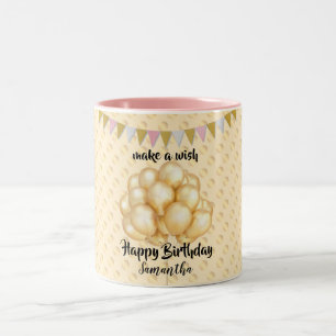 Taza Bicolor Los globos y los puntos de oro brillantes, hacen