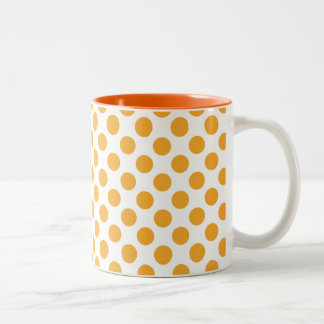 Taza Bicolor Los grandes puntos Naranjas en blanco