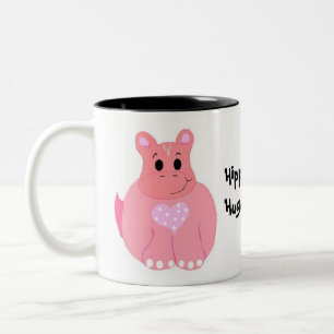 Taza Bicolor Los hipopótamos tienen corazones enormes