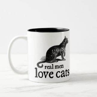 Taza Bicolor Los hombres de verdad aman los gatos
