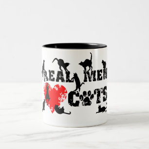 Taza Bicolor Los hombres reales aman los gatos, gatos tienen 9
