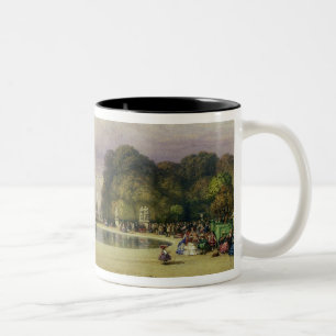 Taza Bicolor Los jardines de Tuileries, con el Arco del Triunfo