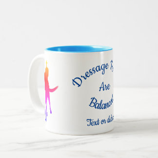 Taza Bicolor Los Jinetes De Vestido Son Siluetas De Color Equil