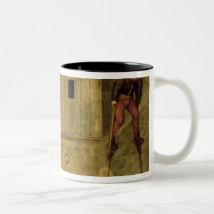 Taza Bicolor Los juegos de los niños: detalle de un muchacho e