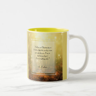 Taza Bicolor Los KRW I creen en cita del cristianismo