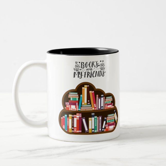Taza Bicolor Los libros son mis amigos (Izquierda)