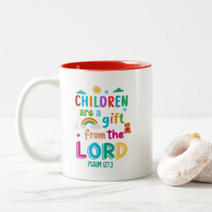 Taza Bicolor "Los niños son un regalo" - Rojo hecho a pedido