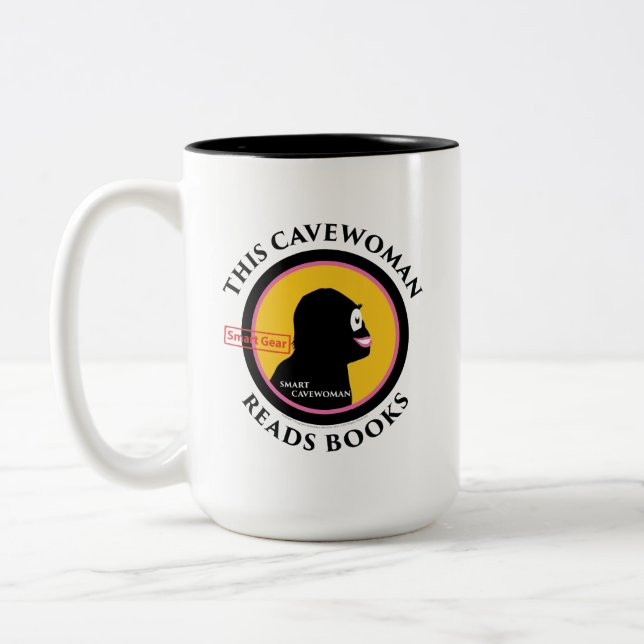 Taza Bicolor Los nuevos Cavewoman elegantes del engranaje leen (Izquierda)