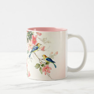 Taza Bicolor Los pájaros del amor del vintage el | se ruborizan