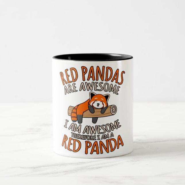 Taza Bicolor Los Pandas Rojos Son Increíblemente Mascotas Anima (Centro)