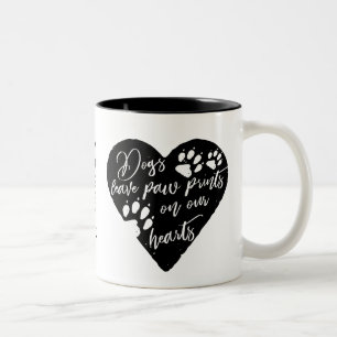 Taza Bicolor Los perros dejan huellas en nuestros corazones Mas