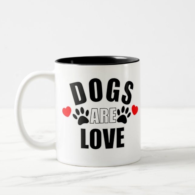 Taza Bicolor Los perros son amor (Izquierda)