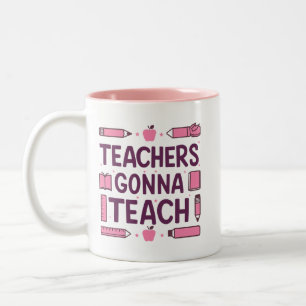 Taza Bicolor Los profesores van a enseñar