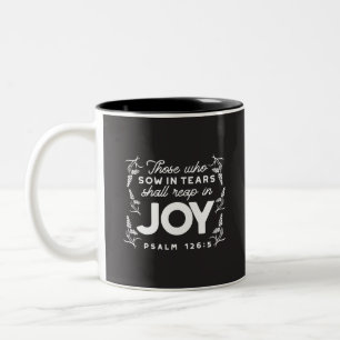 Taza Bicolor Los que siembran con lágrimas cosecharán con alegr