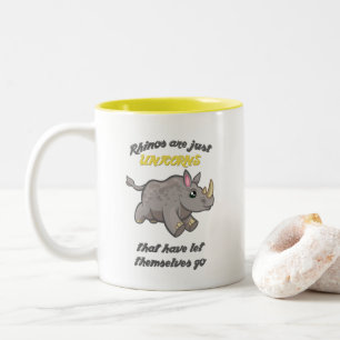 Taza Bicolor Los rinocerontes son unicornios