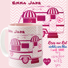 Taza Bicolor Los Rosas de Camper Trailer son El día de San Vale