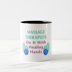 Taza Bicolor Los terapeutas de masaje lo hacen con manos sanado