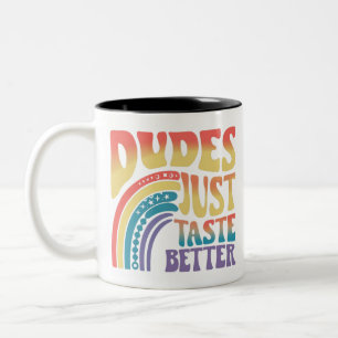 Taza Bicolor Los Tipos Saben Mejor Arcoíris Orgullo Gay Vintage