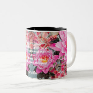 Taza Bicolor Loto Rosa de Agua Mandala Personalizado de Dos Ton