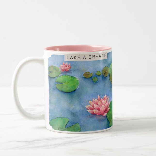 Taza Bicolor Lotus flower watercolor (Izquierda)
